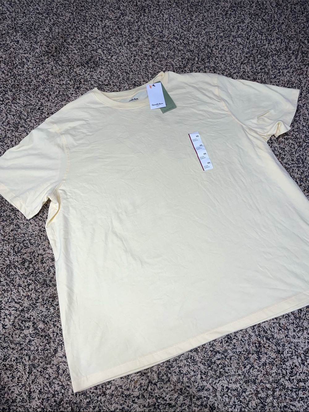 Goodfellow & Co Men’s Light Yellow Crew Neck Tee XXL NWT